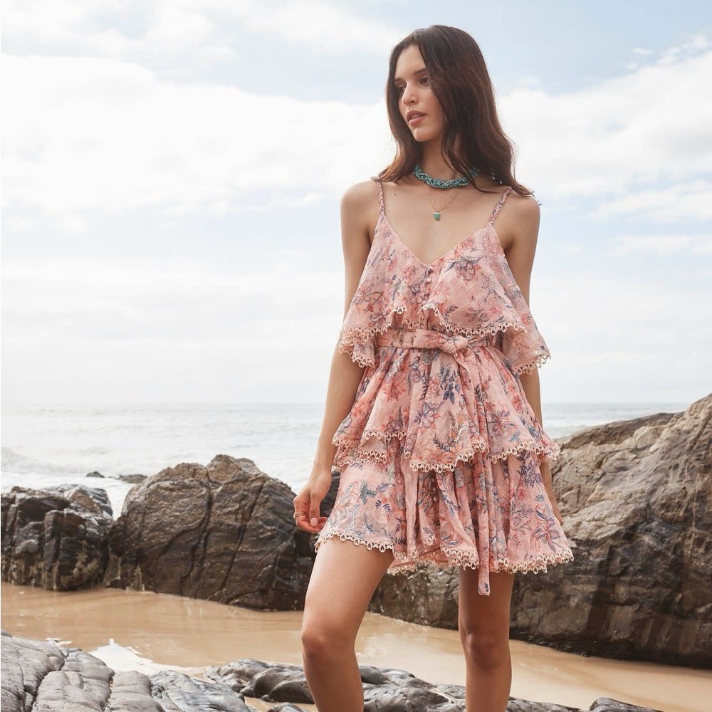 HEMANT & NANDITA Kati Tiered Mini Dress